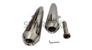 Royal Enfield GT and Interceptor 650 AEW 103 Polished Exhaust Silencer LH-RH Pair - SPAREZO